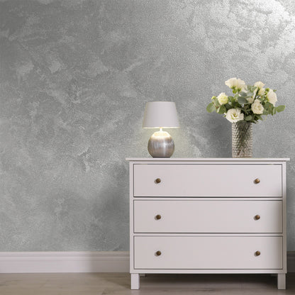 Silver Sand decorative paint in Black 2 shade with a wind-blown sand textured pearlescent finish on a wall