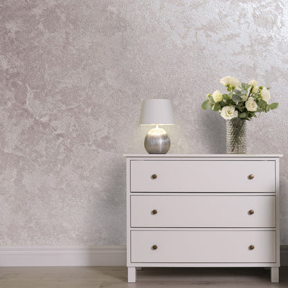 Silver Sand decorative paint in Cartagena S5 shade with a wind-blown sand textured pearlescent finish on a wall