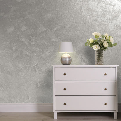 Silver Sand decorative paint in Lisbona S6 shade with a wind-blown sand textured pearlescent finish on a wall