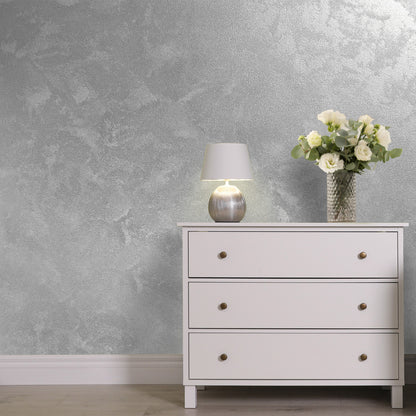 Silver Sand decorative paint in Valencia S7 shade with a wind-blown sand textured pearlescent finish on a wall