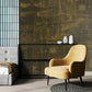 Metaliq decorative paint with an aged brass metal effect on a feature wall