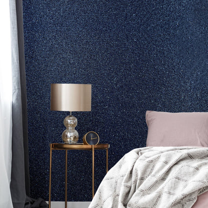 Mystic decorative paint in Navy Blue shade shimmering in the light on a wall